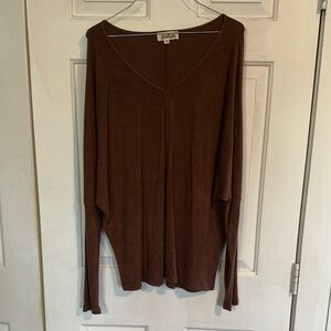 Listicle size medium brown long sleeve Vneck top